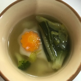 水餃子としろなとブロッコリーのスープ(^○^)